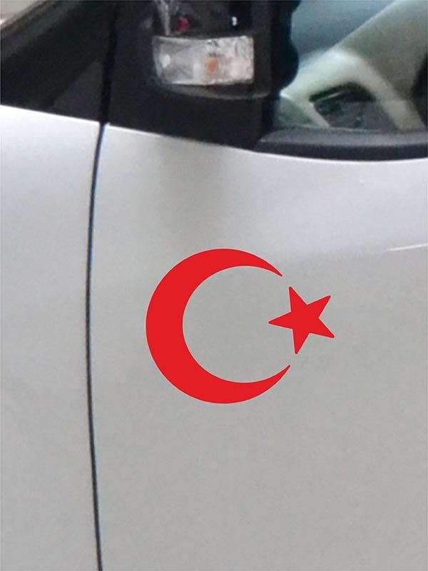 Ay Yıldız Folyo Kesim Etiket Kırmızı (15 cm )