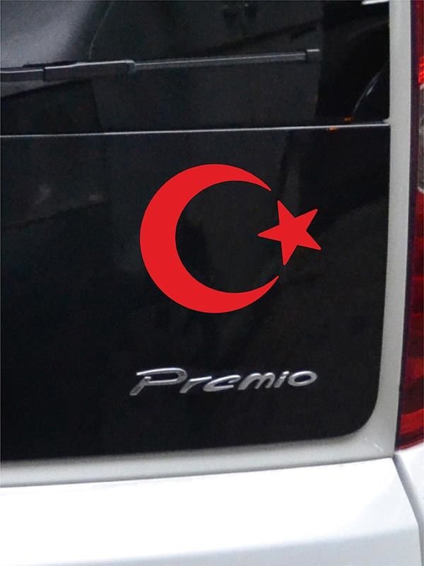 Ay Yıldız Folyo Kesim Etiket Kırmızı (15 cm )