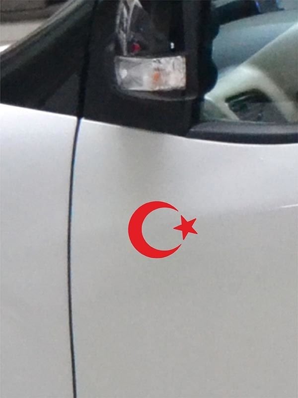 Ay Yıldız Folyo Kesim Etiket Kırmızı (8cm)