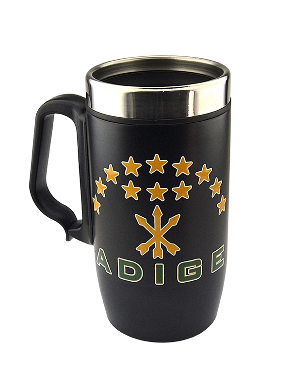Black Thermal Mug Cup - Adige Flag