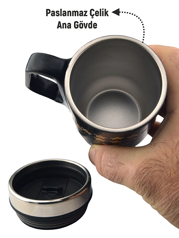 Black Thermal Mug Cup - Adige Flag