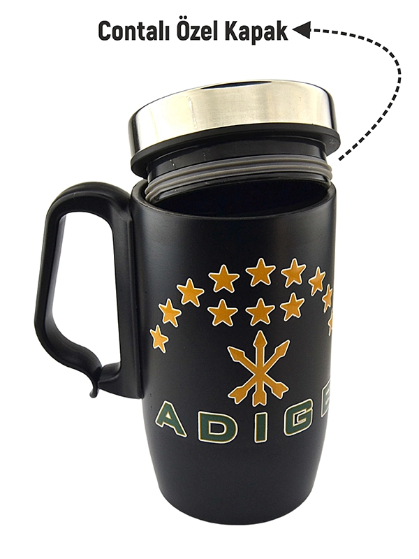 Black Thermal Mug Cup - Adige Flag