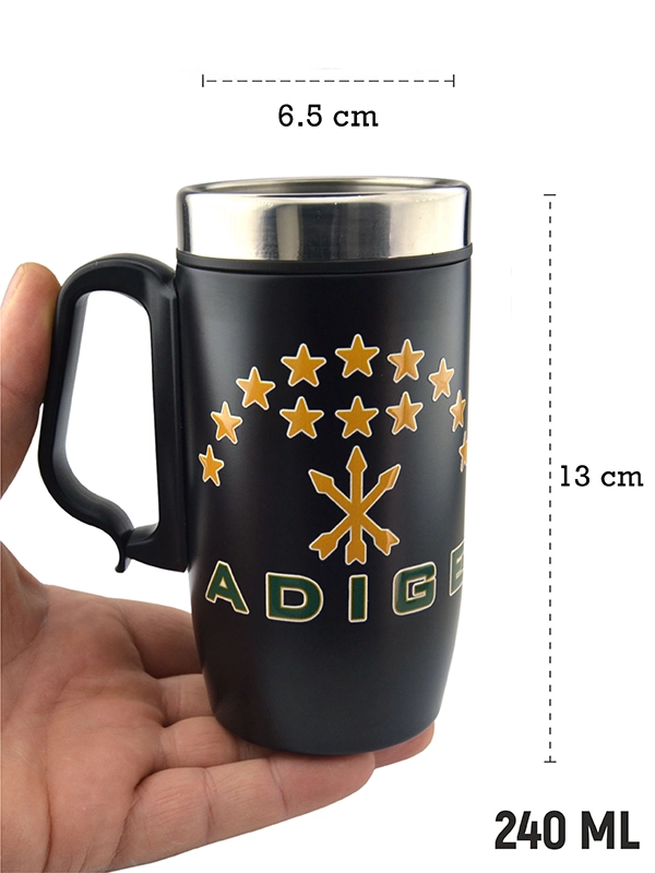 Black Thermal Mug Cup - Adige Flag