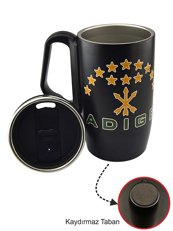 Black Thermal Mug Cup - Adige Flag