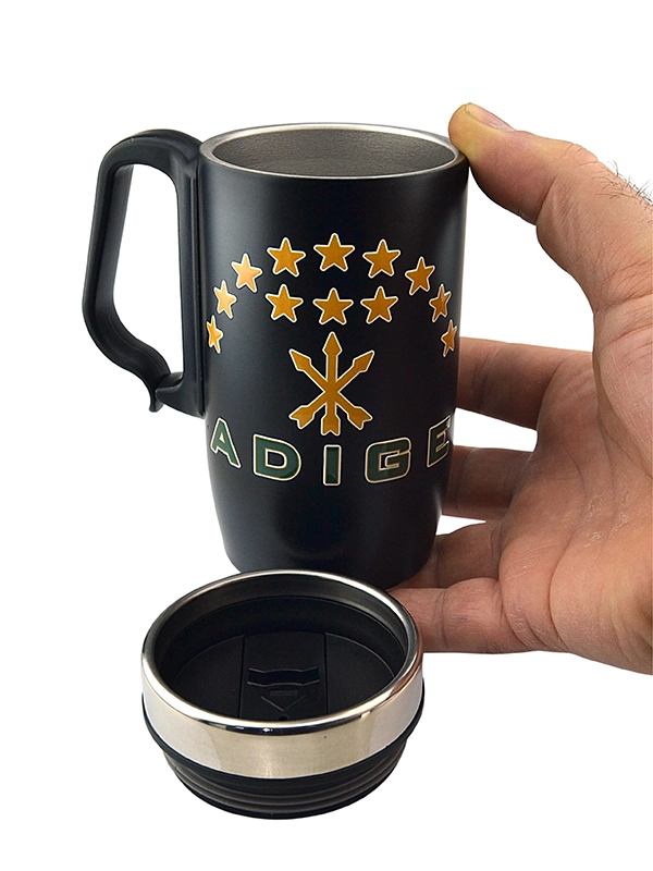Black Thermal Mug Cup - Adige Flag