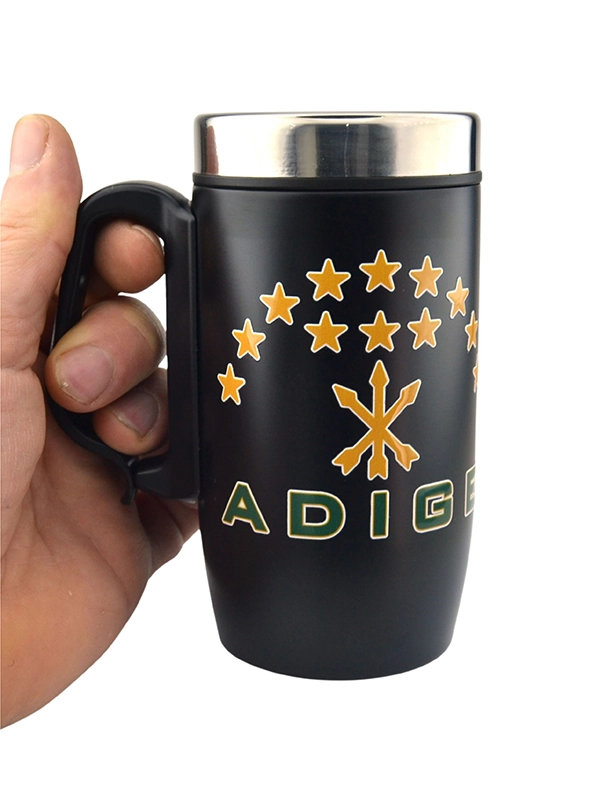 Black Thermal Mug Cup - Adige Flag