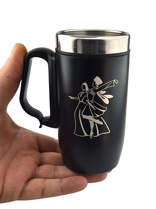 Caucasian Couple Figure Laser Engraved Thermos Mug Cup - 240 ML Stainless Steel