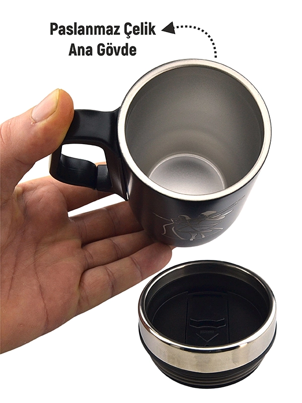 Caucasian Couple Figure Laser Engraved Thermos Mug Cup - 240 ML Stainless Steel