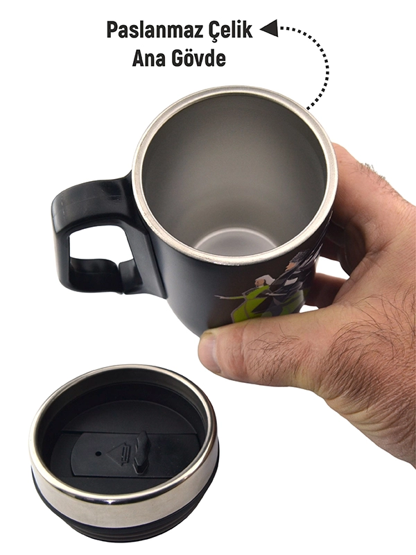 Caucasian Dance Figure Thermos Mug 240 ML - Stainless Steel Travel Thermos