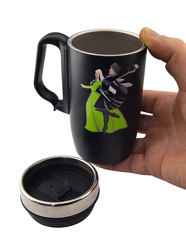 Caucasian Dance Figure Thermos Mug 240 ML - Stainless Steel Travel Thermos