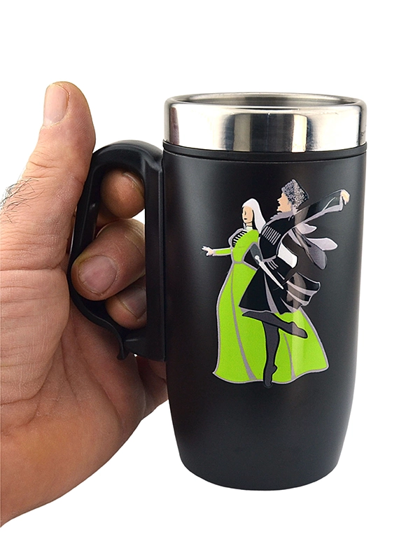 Caucasian Dance Figure Thermos Mug 240 ML - Stainless Steel Travel Thermos
