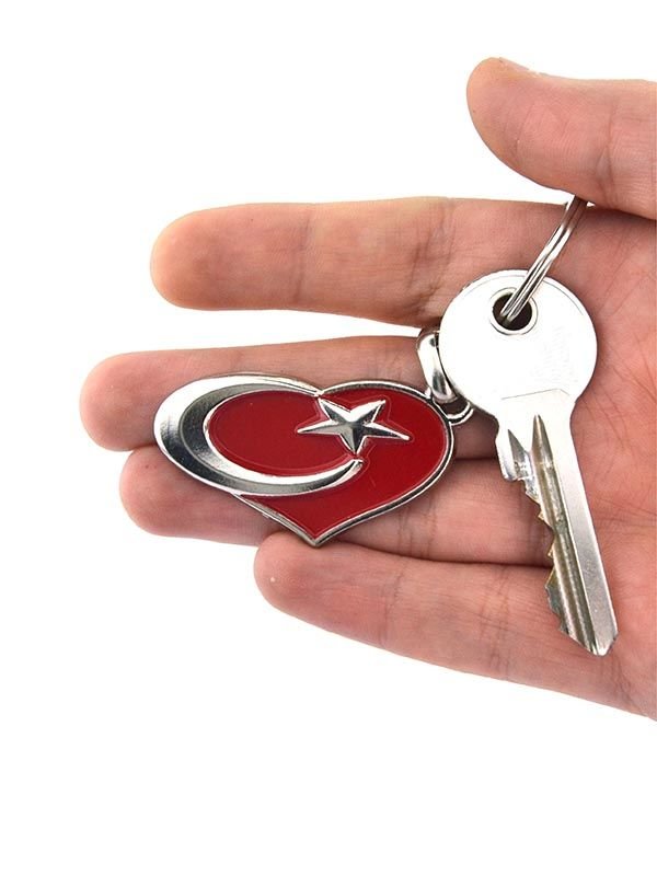 Türkiye Kalpli Metal Anahtarlık