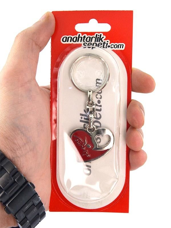 Türkiye Çift Kalpli Metal Anahtarlık