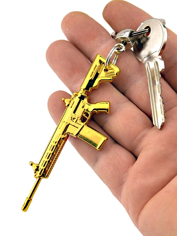 Rifle Keychain M-16 Gold Look