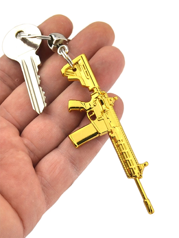 Rifle Keychain M-16 Gold Look