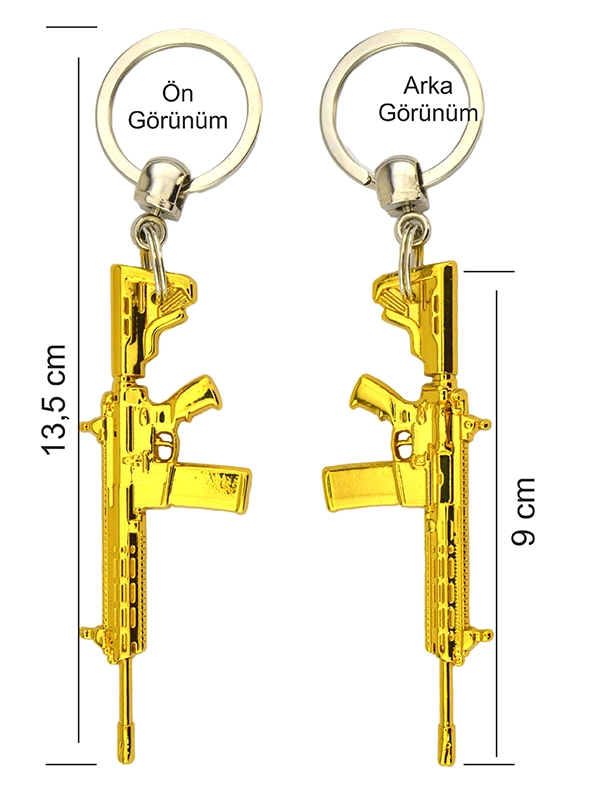 Rifle Keychain M-16 Gold Look