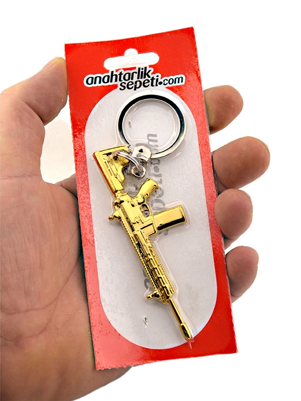 Rifle Keychain M-16 Gold Look