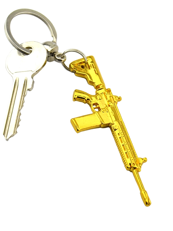 Rifle Keychain M-16 Gold Look