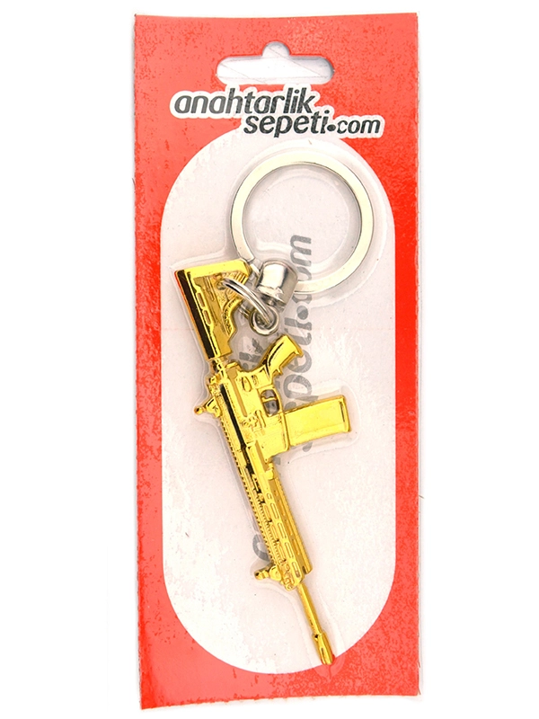 Rifle Keychain M-16 Gold Look