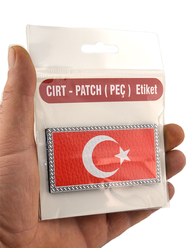 Türkiye Bayrak Dikdörtgen - Cırt - Patch - Peç - Arma - 8.5 x 4.5 cm