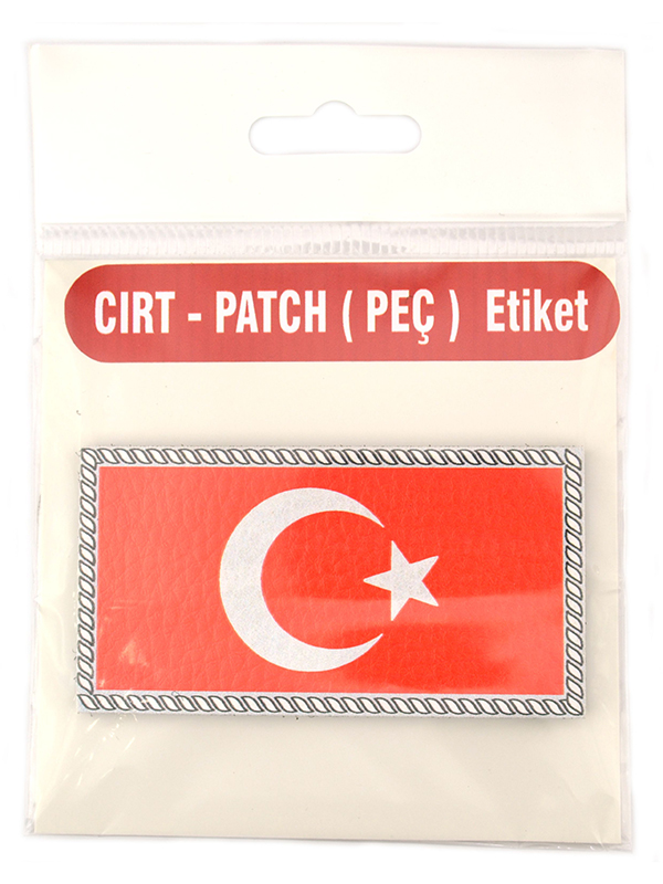 Türkiye Bayrak Dikdörtgen - Cırt - Patch - Peç - Arma - 8.5 x 4.5 cm