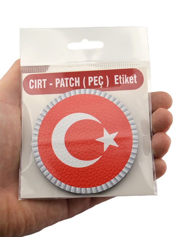 Türkiye Bayrak Yuvarlak - Cırt - Patch - Peç - Arma - 8 cm