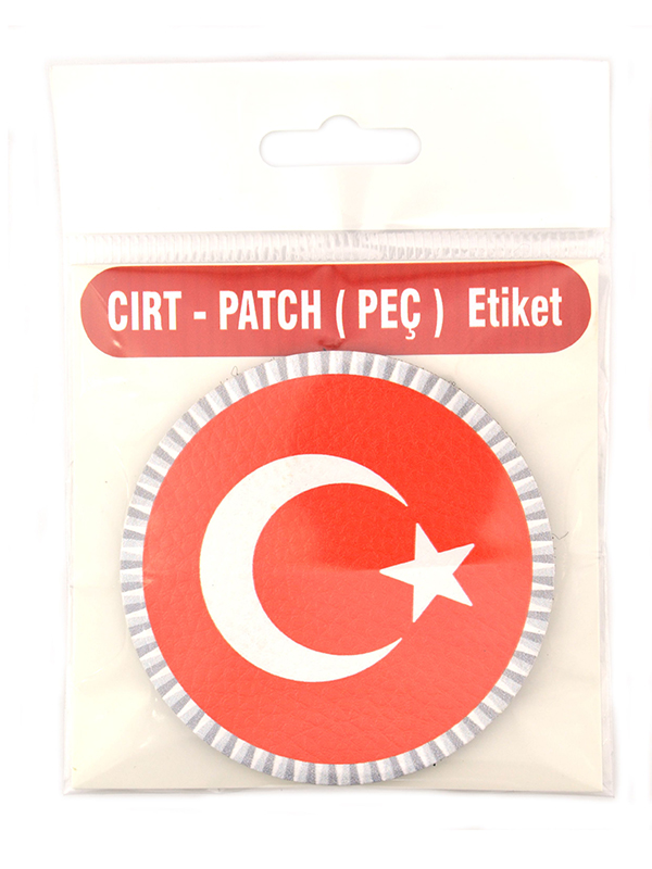 Türkiye Bayrak Yuvarlak - Cırt - Patch - Peç - Arma - 8 cm
