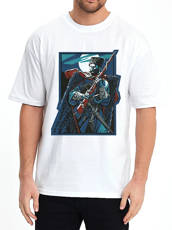 Caucasian Legends Collection: Zelimhan White T-Shirt