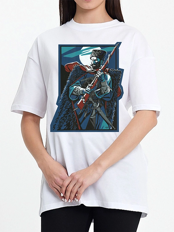 Caucasian Legends Collection: Zelimhan White T-Shirt