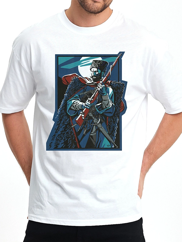 Caucasian Legends Collection: Zelimhan White T-Shirt