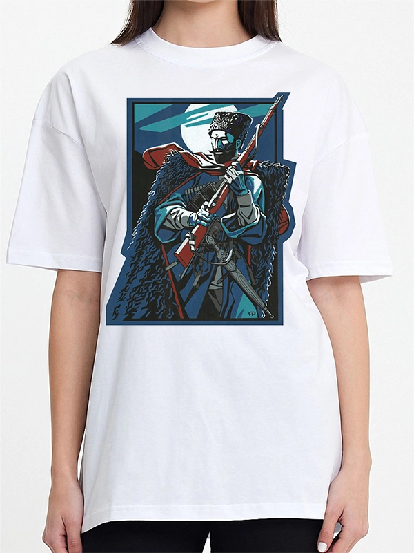 Caucasian Legends Collection: Zelimhan White T-Shirt
