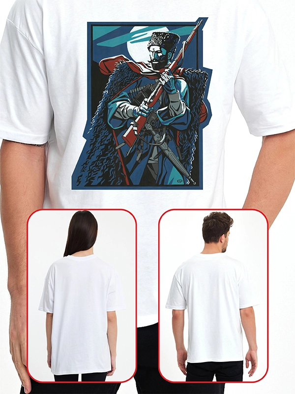 Caucasian Legends Collection: Zelimhan White T-Shirt