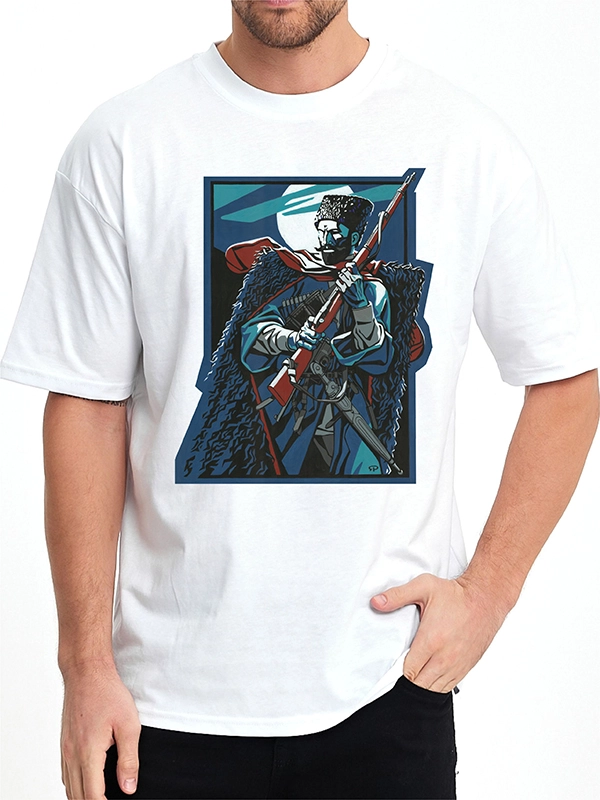 Caucasian Legends Collection: Zelimhan White T-Shirt