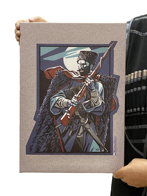 Zelimkhan Canvas Painting 35x50 Cm - Caucasian Legends - Licensed Products by Caucasian Foundation