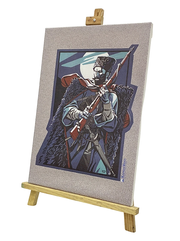 Zelimkhan Canvas Painting 35x50 Cm - Caucasian Legends - Licensed Products by Caucasian Foundation