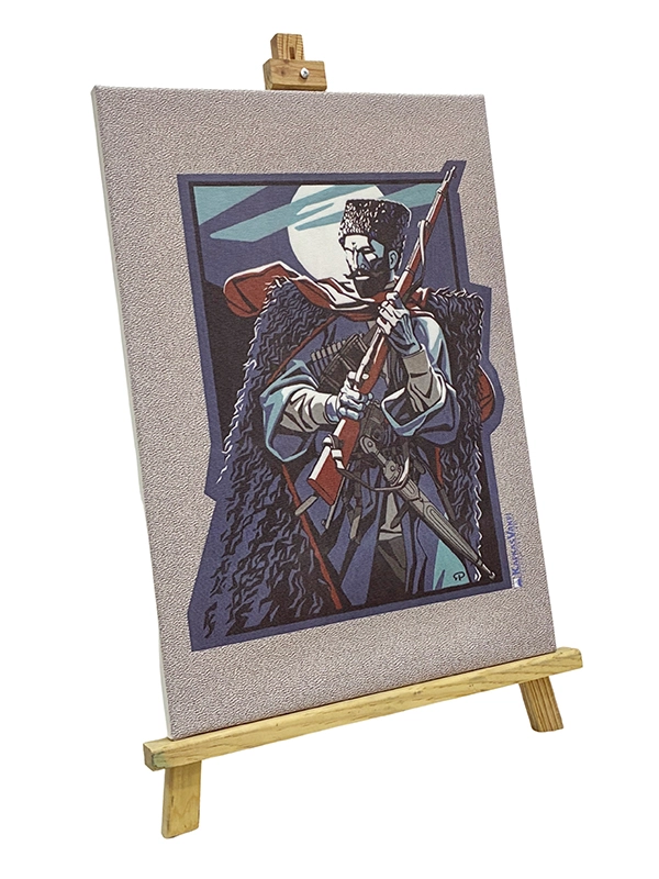 Zelimkhan Canvas Painting 35x50 Cm - Caucasian Legends - Licensed Products by Caucasian Foundation