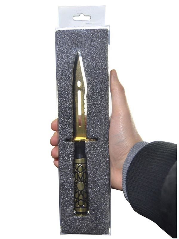 Zarf - Mektup Açacağı 50 Cal. Kovan  - Gold Görünümlü